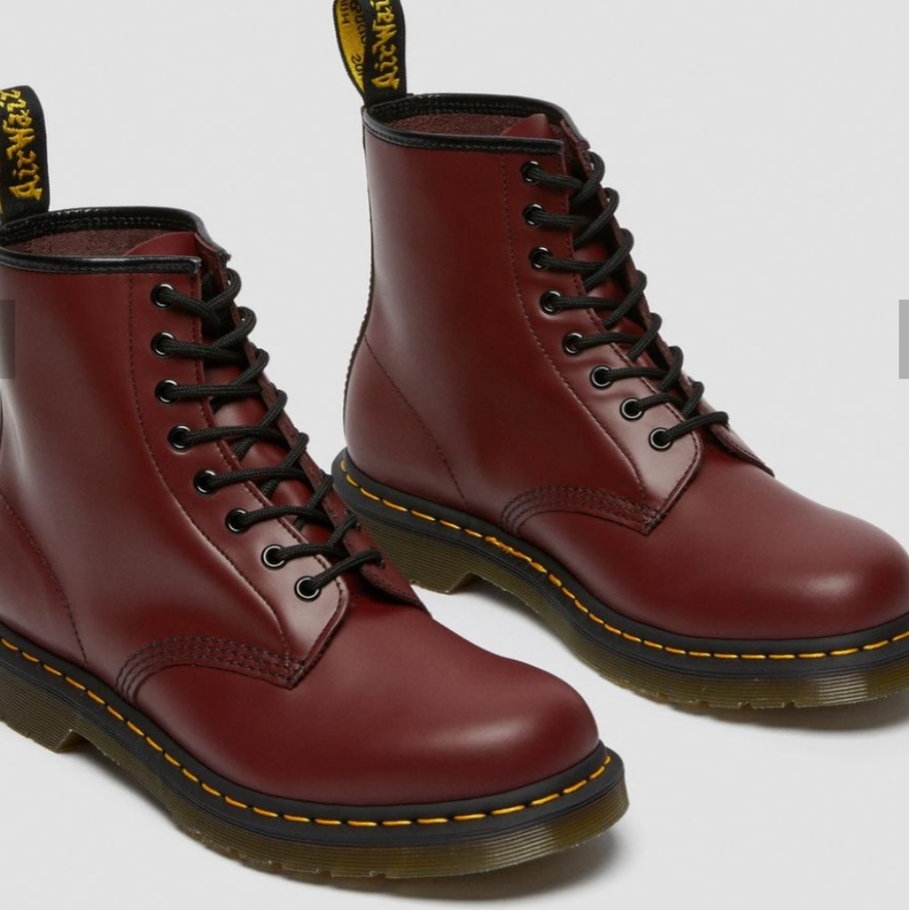 Dr. Marten's 1460 Cherry Red Smooth Leather Boots (L7)
